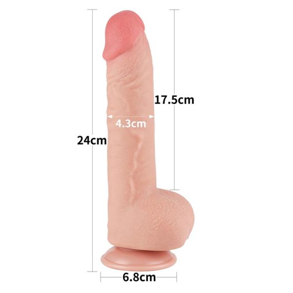 Dildo Dual Density Piel Deslizante 9.5 - imagen 9