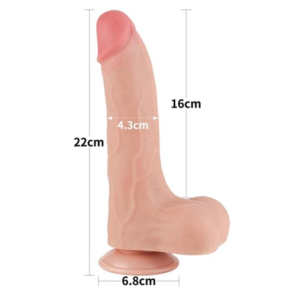 Dildo Dual Layer Piel Deslizante 8.5 - imagen 6