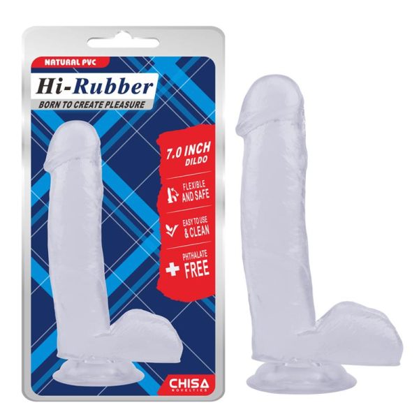 Dildo Hi-Rubber 7 Transparente - imagen 5