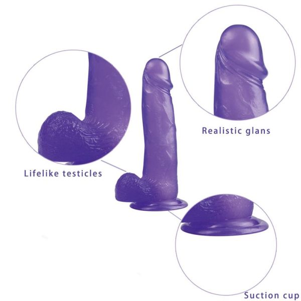 Dildo Jelly Studs 8 Púrpura - imagen 3