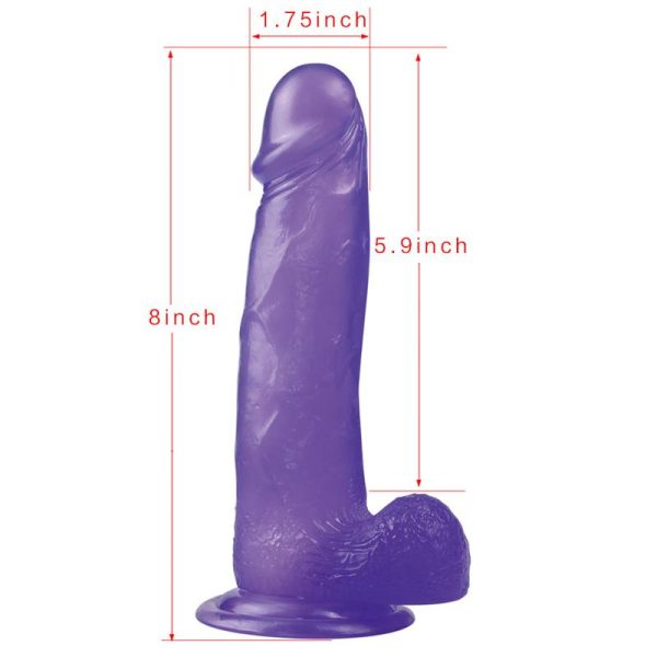 Dildo Jelly Studs 8 Púrpura - imagen 5