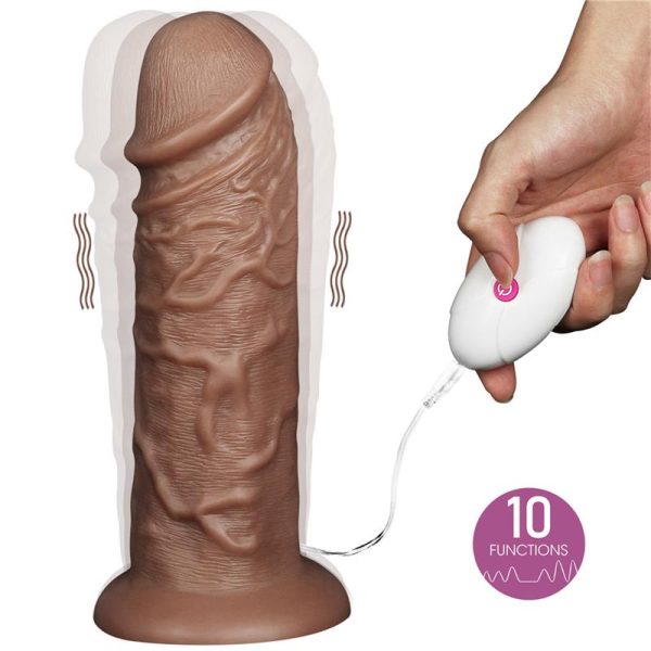 Dildo King 10.5 con Vibración Chubby Marrón - imagen 7
