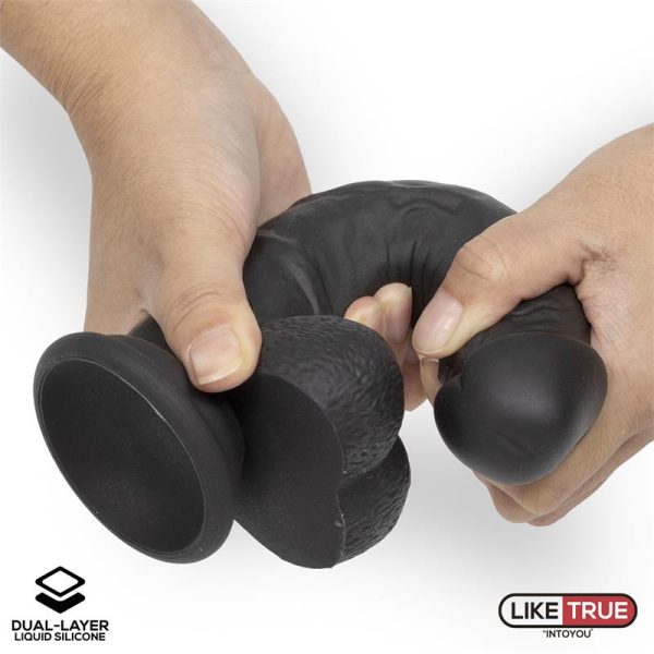 Dildo Realista Silicona Líquida Dual Layer 8 Negra - imagen 4