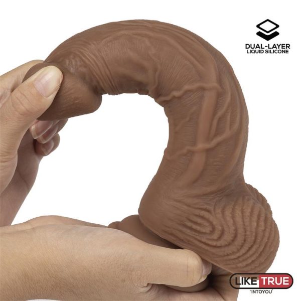 Dildo Realista Silicona Líquida Dual Layer 8.25 Bronceado - imagen 2