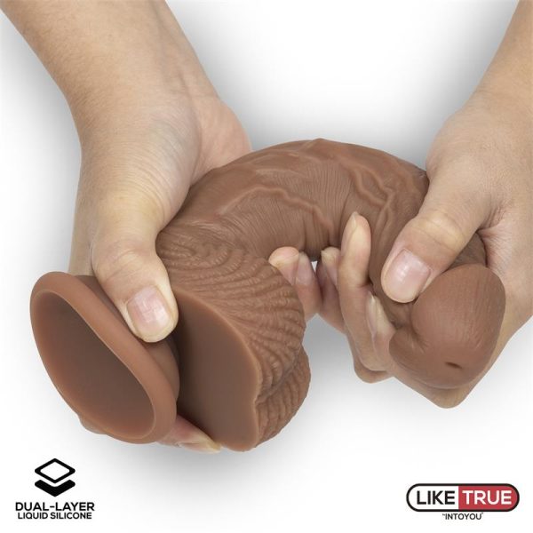 Dildo Realista Silicona Líquida Dual Layer 8.25 Bronceado - imagen 4