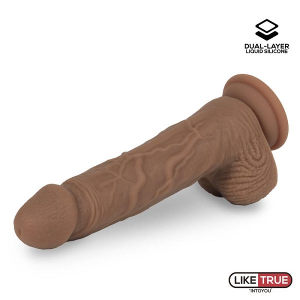 Dildo Realista Silicona Líquida Dual Layer 8.25 Bronceado - imagen 8