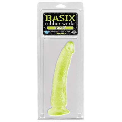 Basix Rubber Works Slim 17,78 cm con Ventosa - Color Fosforescente