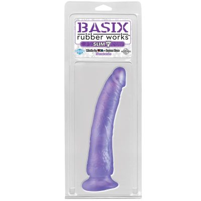 Basix Rubber Works Slim 17,78 cm con Ventosa - Color Púrpura
