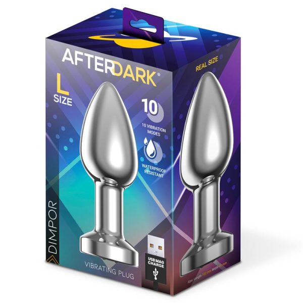 Dimpor Plug Anal Cromado con Vibración USB Magnético Talla L - imagen 9