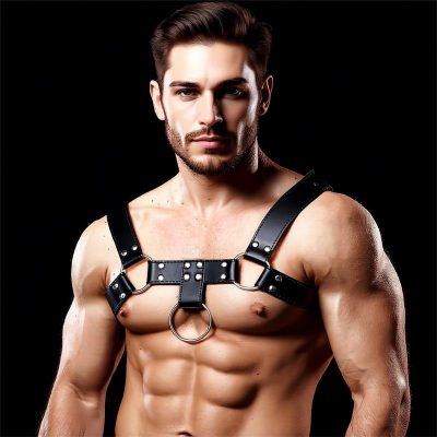 Domine Arnés Masculino para Bondage Cuero Vegano