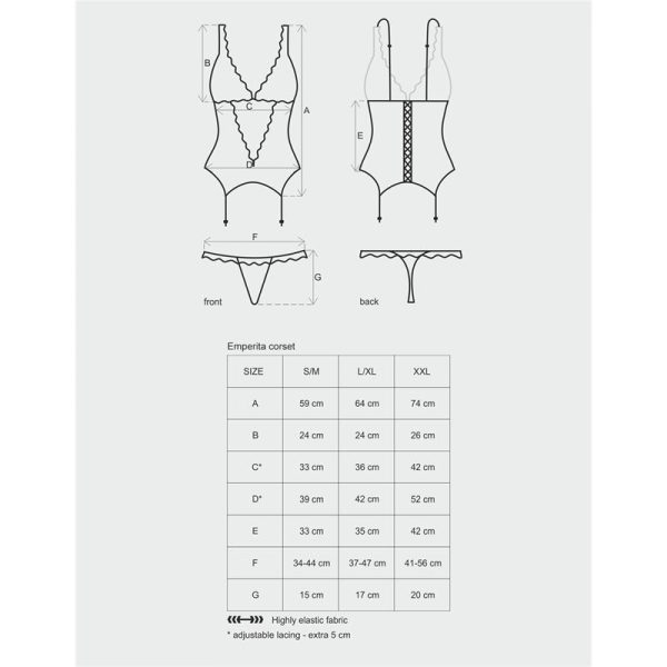 Emperita Corset y Tanga Color Negro - imagen 2