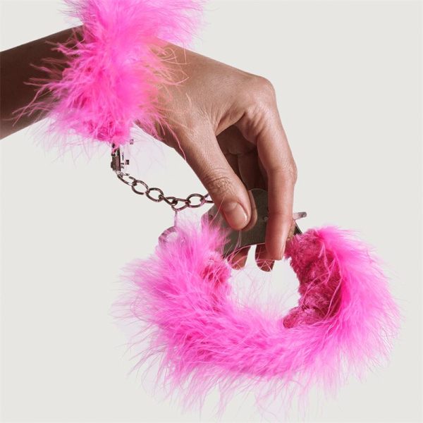 Esposas Metal con Plumas Rosa - imagen 3