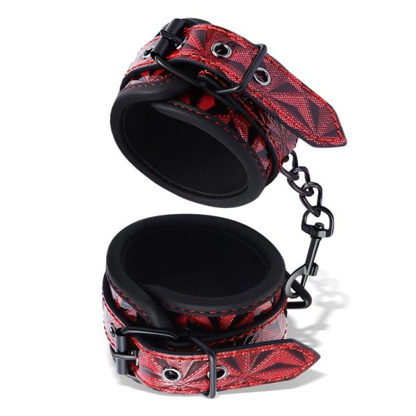Esposas para Tobillos Acolchadas Ajustable Diamond Cuero Vegano - imagen 5