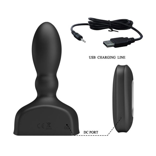 Estimulador Anal Harriet Inflable USB Silicone Negro - imagen 2