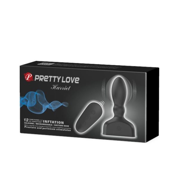 Estimulador Anal Harriet Inflable USB Silicone Negro - imagen 7