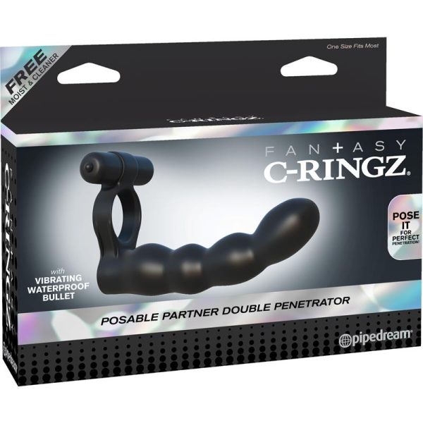 Fantasy C-Ringz Anillo Doble Penetrador Flexible Negro - imagen 5
