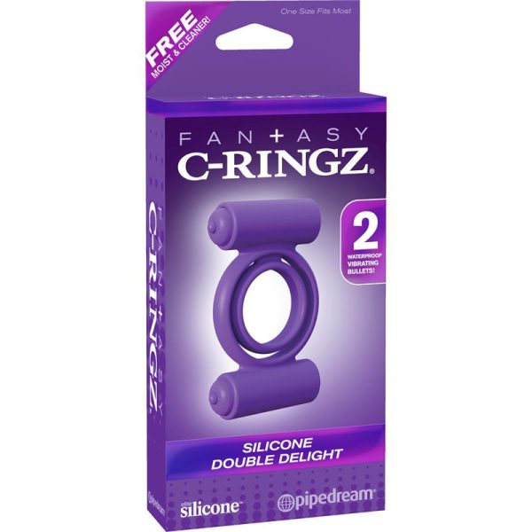 Fantasy C-Ringz Anillo Vibrador de Silicona Double Delight Púrpura - imagen 5