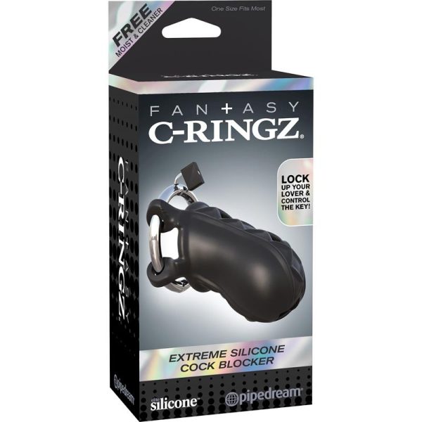 Fantasy C-Ringz Jaula de Bloqueo extremo de Silicona Color Negro - imagen 5