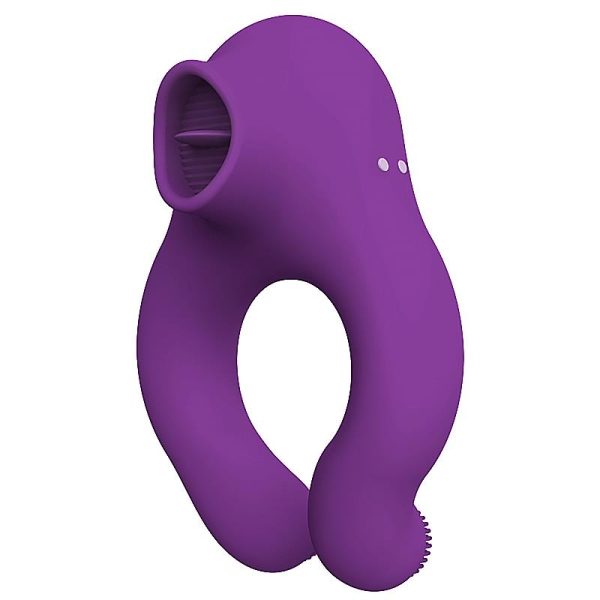 Fenda Anillo Vibrador con Lengua Estimulador y Control Remoto 3 Motores USB Magnético - imagen 6