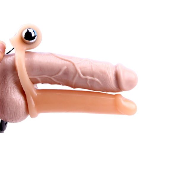 Funda para el Pene con Vibracion 15.5 cm Natural - imagen 4