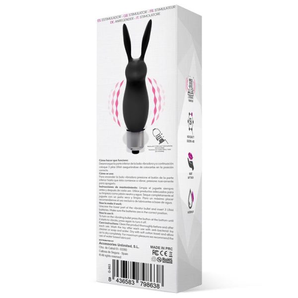 Hopye Bala Vibradora Conejito Silicona Negro - imagen 2
