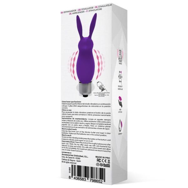 Hopye Bala Vibradora Conejito Silicona Púrpura - imagen 5
