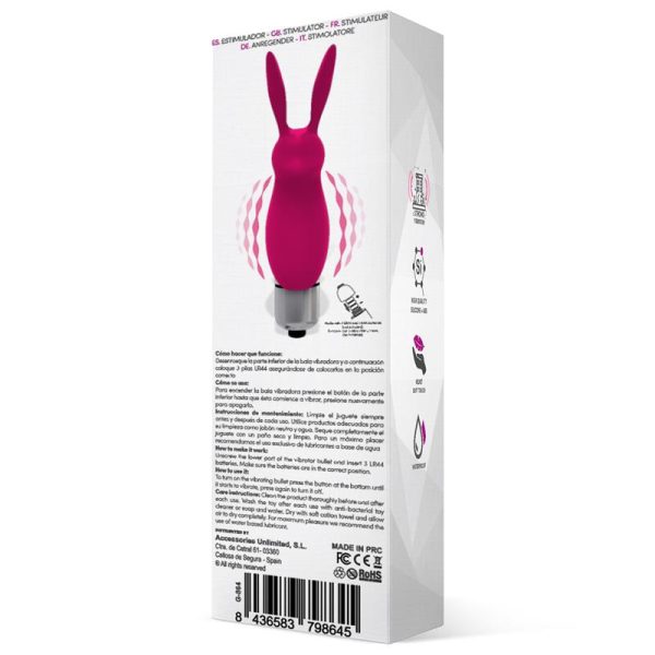 Hopye Bala Vibradora Conejito Silicona Rosa - imagen 2