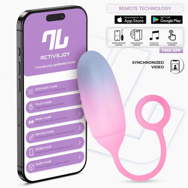 Huevo con APP Silicona Doble Capa Azul/Rosa
