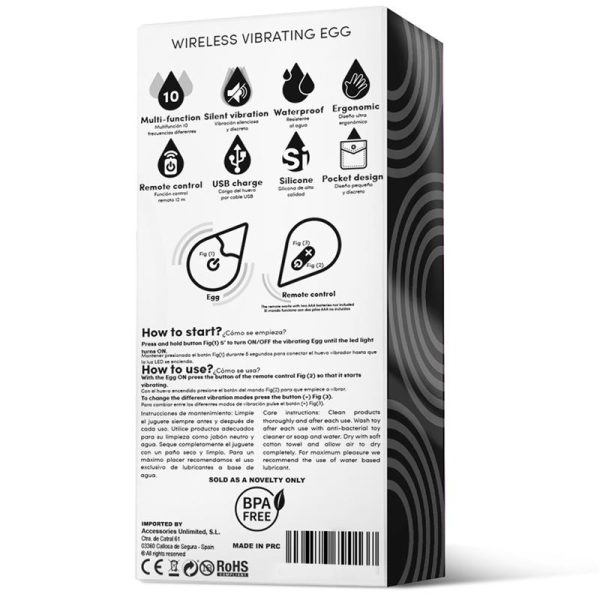 Huevo Vibrador Control Remoto USB Silicona Negro - imagen 4