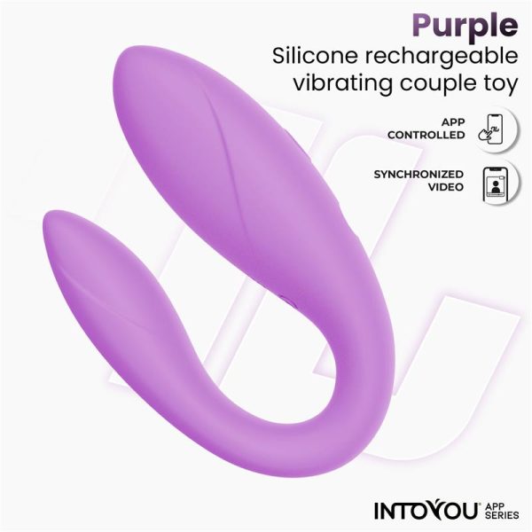 Juguete para Parejas con APP Flexible Silicona Lavanda - imagen 7