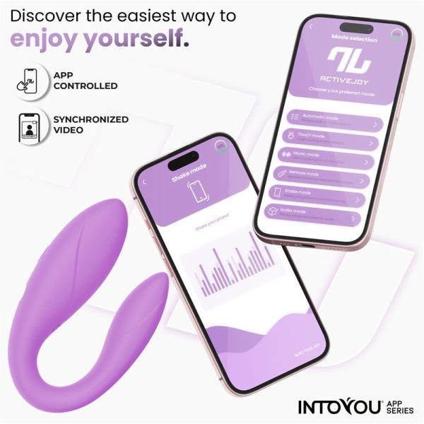 Juguete para Parejas con APP Flexible Silicona Lavanda - imagen 8