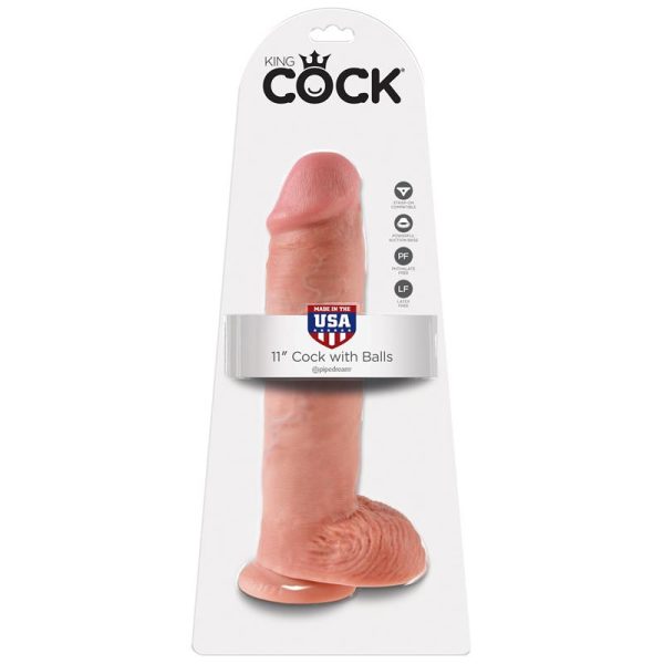 King Cock Pene con Testículos de 11 - Color Natural - Imagen 5