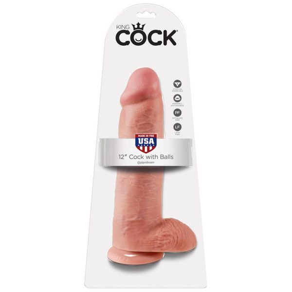 King Cock Pene con Testículos de 12 - Color Natural - Imagen 6