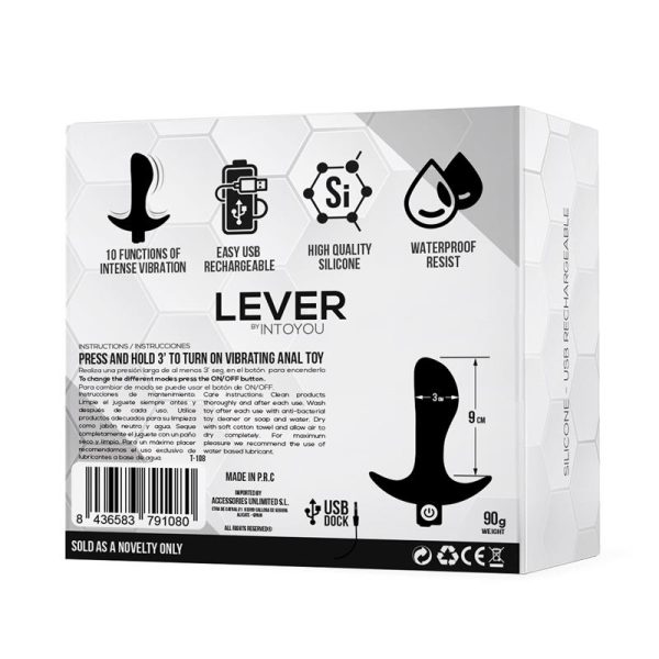 Lever Plug Anal con Vibración USB Silicona - imagen 5