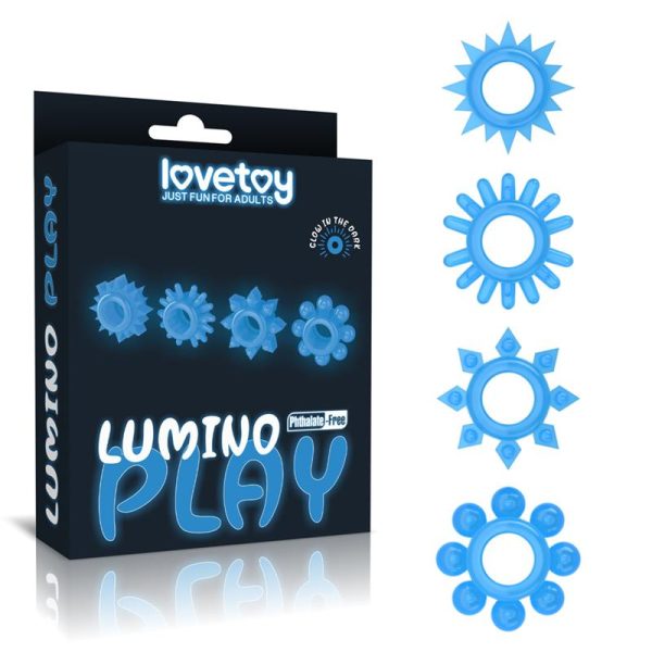 Lumino Play Set 4 Anillo para el Pene Luz Azul - imagen 5