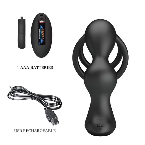 Marshall Plug Anal con Vibración y Anillo para el Pene y Testículos - imagen 2