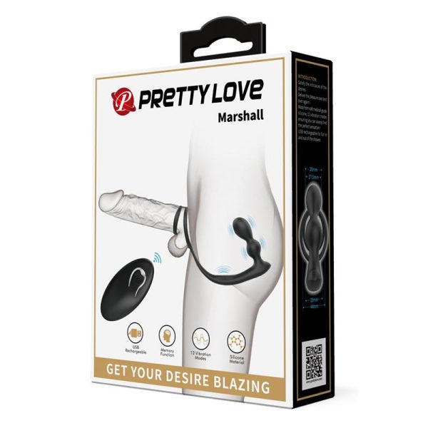Marshall Plug Anal con Vibración y Anillo para el Pene y Testículos - imagen 4