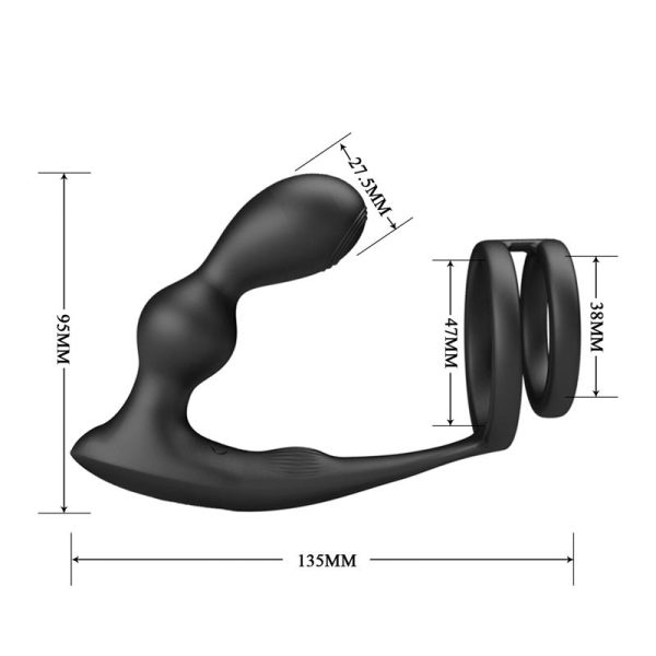 Marshall Plug Anal con Vibración y Anillo para el Pene y Testículos - imagen 8