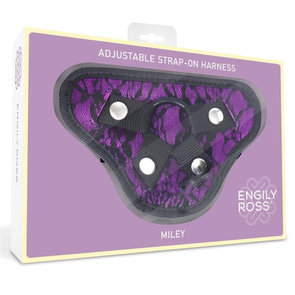 Miley Arnés Universal Ajustable 3 Anillo de Silicona Púrpura - imagen 3