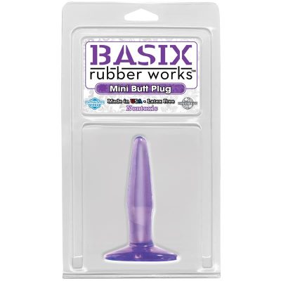 Basix Rubber Works Mini Butt Plug - Color Púrpura