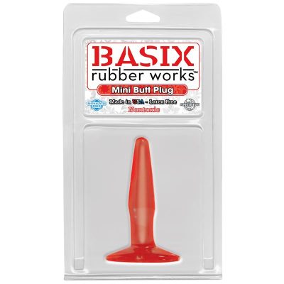 Basix Rubber Works Mini Butt Plug - Color Rojo