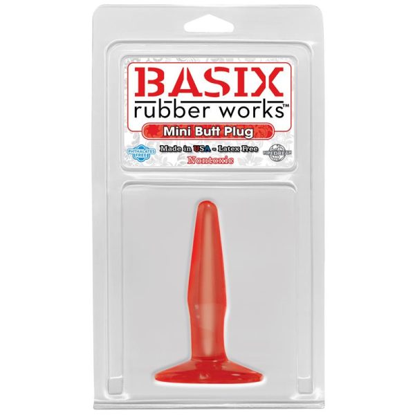 Basix Rubber Works  Mini Butt Plug - Color Rojo - imagen 2