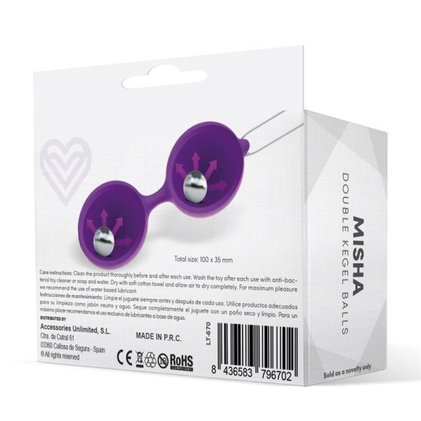 Misha Bola de Kegel Doble Silicona Púrpura - imagen 2