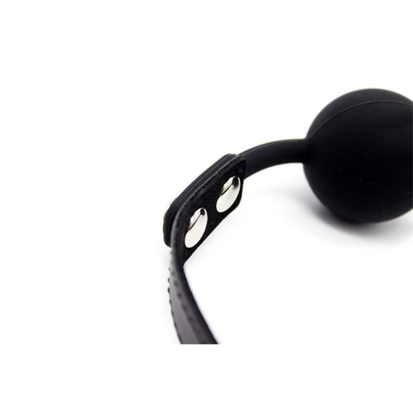 Mordaza de Bola Lisa de Silicona 4 cm Ajustable Negro - imagen 2