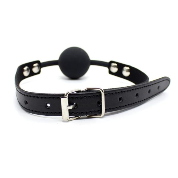 Mordaza de Bola Lisa de Silicona 4 cm Ajustable Negro - imagen 3