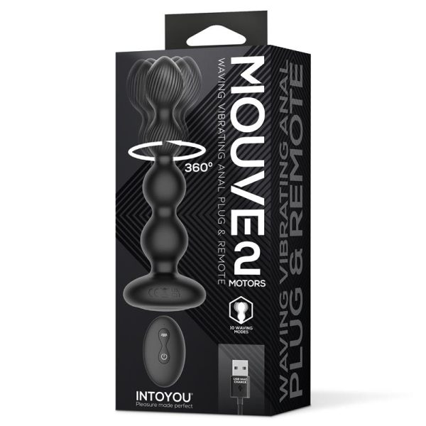 Mouve Plug Anal con Waving y Vibración con Control Remoto 2 Motores - imagen 2
