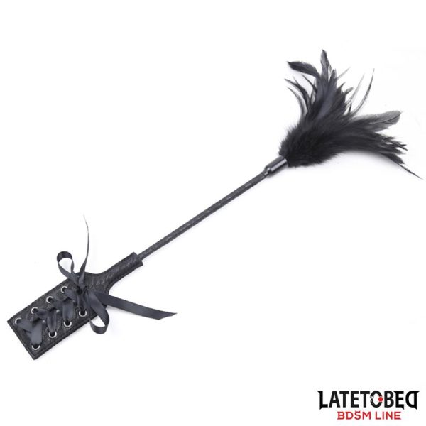 Multi Feathers Tickler and Lace Ribbon Paddle Comb - imagen 2
