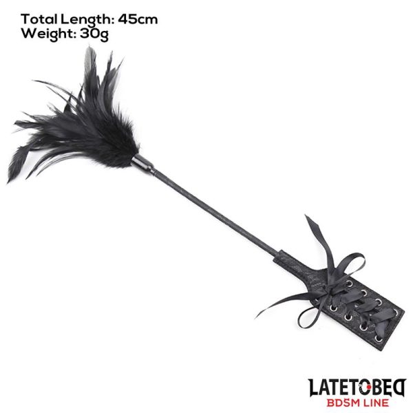 Multi Feathers Tickler and Lace Ribbon Paddle Comb - imagen 6