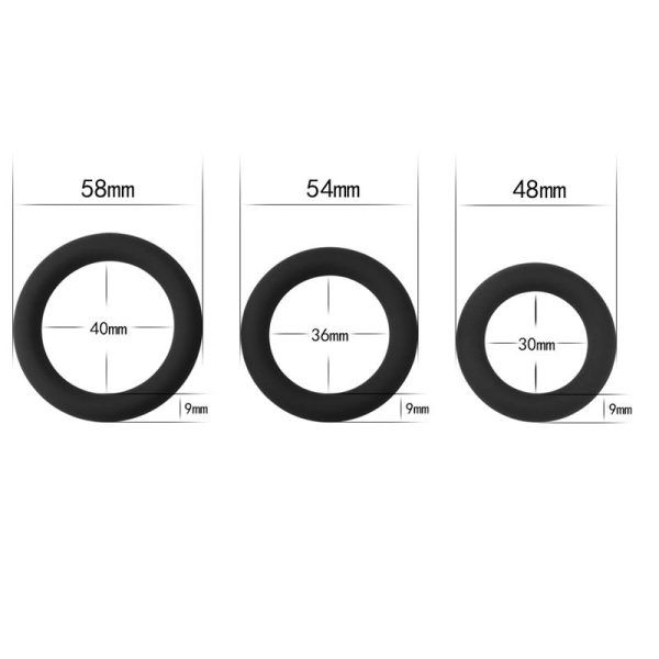 Pack de 3 Anillos para el Pene Power Plus Negro - imagen 4