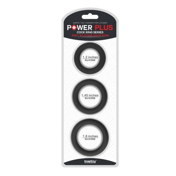 Pack de 3 Anillos para el Pene Power Plus Negro - imagen 5